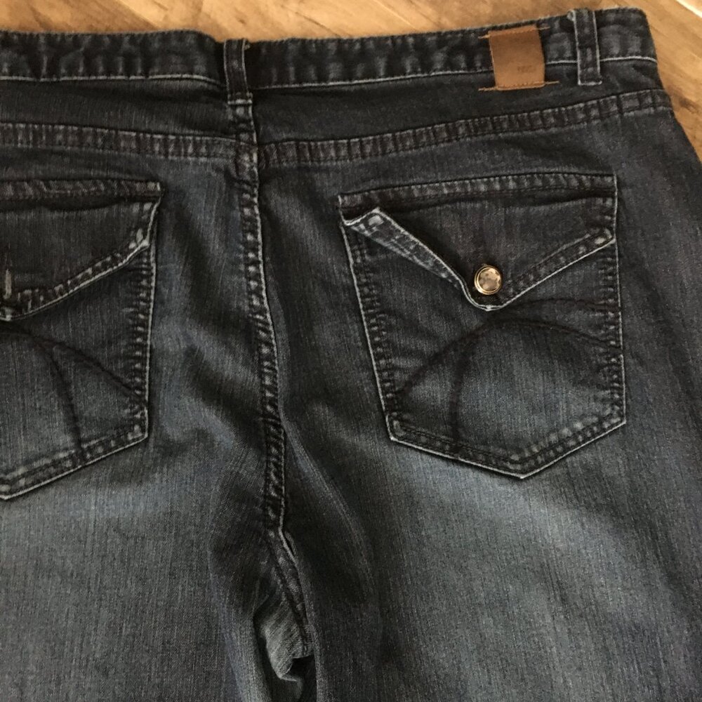 Vintage Nevada Flared Distressed Diamond Button Jeans 36W x 34L - Picture 7 of 12